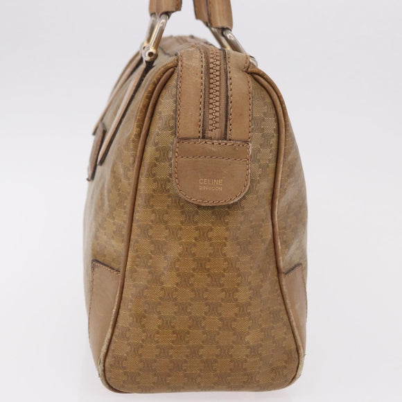 CELINE Macadam Canvas Hand Bag PVC Beige Gold Auth gh2177