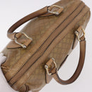 CELINE Macadam Canvas Hand Bag PVC Beige Gold Auth gh2177-6