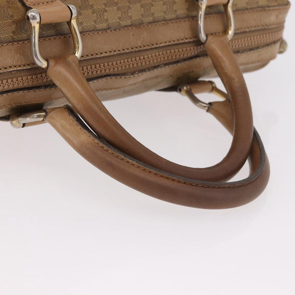 CELINE Macadam Canvas Hand Bag PVC Beige Gold Auth gh2177