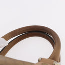 CELINE Macadam Canvas Hand Bag PVC Beige Gold Auth gh2177-8