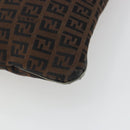 FENDI Zucchino Canvas Shoulder Bag Brown Auth gh2178-13