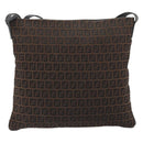 FENDI Zucchino Canvas Shoulder Bag Brown Auth gh2178-3