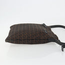 FENDI Zucchino Canvas Shoulder Bag Brown Auth gh2178-4