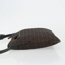FENDI Zucchino Canvas Shoulder Bag Brown Auth gh2178-5