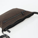 FENDI Zucchino Canvas Shoulder Bag Brown Auth gh2178-6