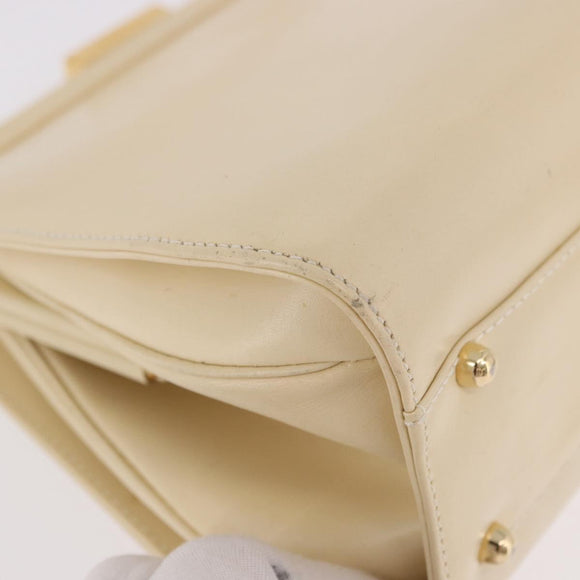 GUCCI Hand Bag Patent leather Ivory Gold 000 781 0301 Auth gh2180