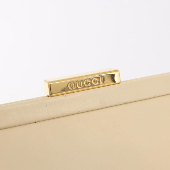 GUCCI Hand Bag Patent leather Ivory Gold 000 781 0301 Auth gh2180