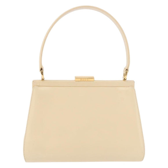 GUCCI Hand Bag Patent leather Ivory Gold 000 781 0301 Auth gh2180