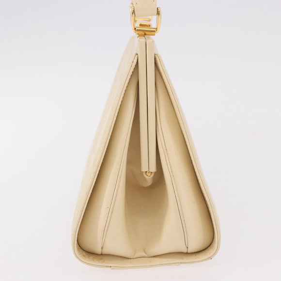 GUCCI Hand Bag Patent leather Ivory Gold 000 781 0301 Auth gh2180