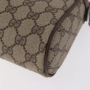 GUCCI GG Supreme Web Sherry Line Clutch Bag PVC Beige Red 89 01 012 Auth gh2182-16