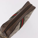 GUCCI GG Supreme Web Sherry Line Clutch Bag PVC Beige Red 89 01 012 Auth gh2182-5