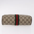 GUCCI GG Supreme Web Sherry Line Clutch Bag PVC Beige Red 89 01 012 Auth gh2182-6