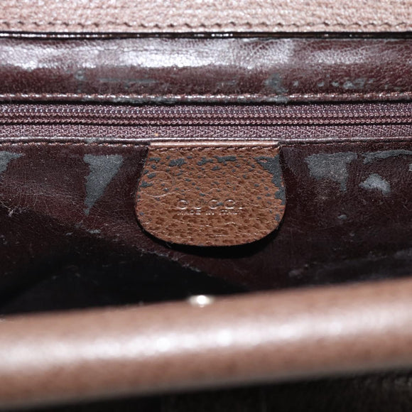 GUCCI Hand Bag Leather Brown 000 2058 0307 Auth gh2184