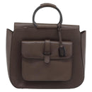 GUCCI Hand Bag Leather Brown 000 2058 0307 Auth gh2184-13