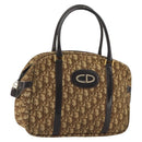 Christian Dior Trotter Canvas Hand Bag Brown Gold Auth gh2185-1