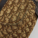 Christian Dior Trotter Canvas Hand Bag Brown Gold Auth gh2185-8