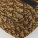 Christian Dior Trotter Canvas Hand Bag Brown Gold Auth gh2185-15