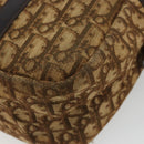 Christian Dior Trotter Canvas Hand Bag Brown Gold Auth gh2185-16
