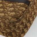 Christian Dior Trotter Canvas Hand Bag Brown Gold Auth gh2185-17