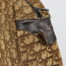 Christian Dior Trotter Canvas Hand Bag Brown Gold Auth gh2185-9