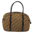 Christian Dior Trotter Canvas Hand Bag Brown Gold Auth gh2185-2