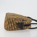 Christian Dior Trotter Canvas Hand Bag Brown Gold Auth gh2185-3