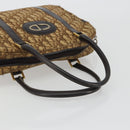 Christian Dior Trotter Canvas Hand Bag Brown Gold Auth gh2185-7