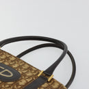 Christian Dior Trotter Canvas Hand Bag Brown Gold Auth gh2185-14