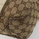 GUCCI GG Canvas Shoulder Bag Beige Silver 145859 Auth gh2186-14