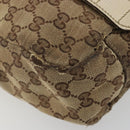 GUCCI GG Canvas Shoulder Bag Beige Silver 145859 Auth gh2186-15