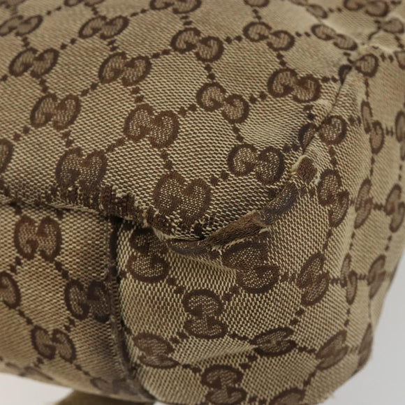 GUCCI GG Canvas Shoulder Bag Beige Silver 145859 Auth gh2186
