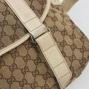 GUCCI GG Canvas Shoulder Bag Beige Silver 145859 Auth gh2186-17
