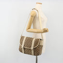 GUCCI GG Canvas Shoulder Bag Beige Silver 145859 Auth gh2186-23