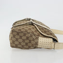 GUCCI GG Canvas Shoulder Bag Beige Silver 145859 Auth gh2186-3