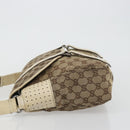 GUCCI GG Canvas Shoulder Bag Beige Silver 145859 Auth gh2186-4