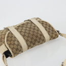GUCCI GG Canvas Shoulder Bag Beige Silver 145859 Auth gh2186-6