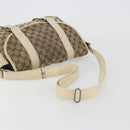 GUCCI GG Canvas Shoulder Bag Beige Silver 145859 Auth gh2186-7