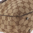GUCCI GG Canvas Hand Bag Beige Silver 113019 Auth gh2187-14