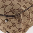 GUCCI GG Canvas Hand Bag Beige Silver 113019 Auth gh2187-10