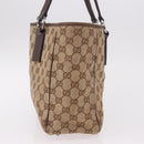 GUCCI GG Canvas Hand Bag Beige Silver 113019 Auth gh2187-3