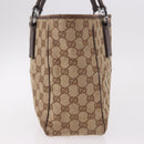 GUCCI GG Canvas Hand Bag Beige Silver 113019 Auth gh2187-4