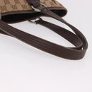 GUCCI GG Canvas Hand Bag Beige Silver 113019 Auth gh2187-8