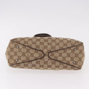 GUCCI GG Canvas Hand Bag Beige Silver 113019 Auth gh2187-5
