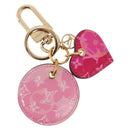 LOUIS VUITTON Vernis Porte Cles Valentine Heart Charm Pink M00268 Auth gh2188M-1