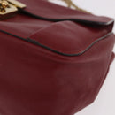 Chloe Elsie Hand Bag Leather Red Gold Auth gh2189A-11