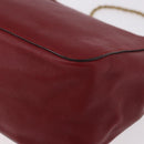 Chloe Elsie Hand Bag Leather Red Gold Auth gh2189A-13