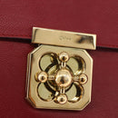 Chloe Elsie Hand Bag Leather Red Gold Auth gh2189A-14