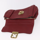 Chloe Elsie Hand Bag Leather Red Gold Auth gh2189A-15
