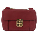 Chloe Elsie Hand Bag Leather Red Gold Auth gh2189A-2