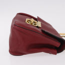 Chloe Elsie Hand Bag Leather Red Gold Auth gh2189A-4
